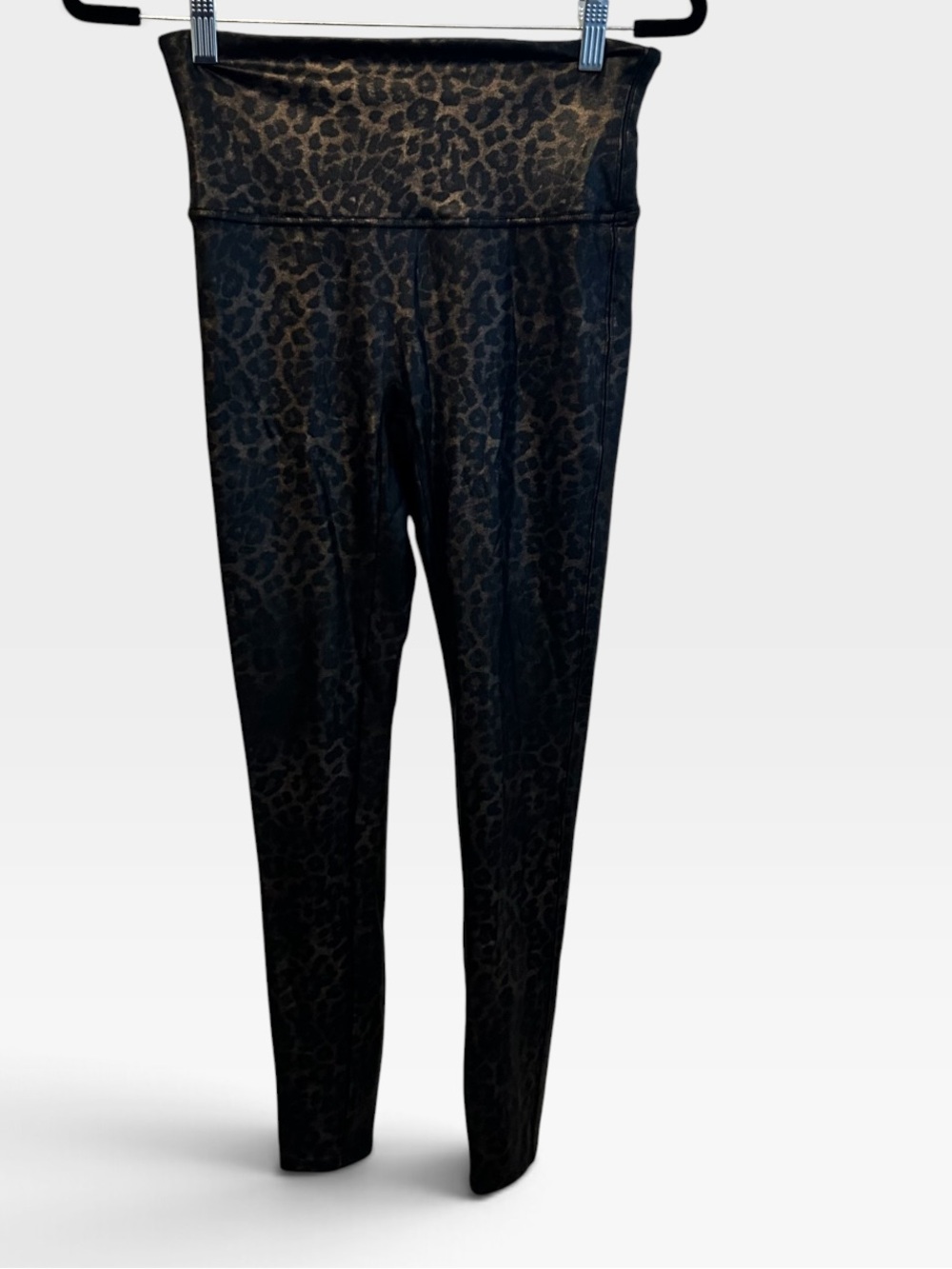 SPANX Black and Brown Leopard High-Waist Leggings